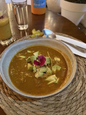 Aztec soup app was so good!  at Organico Fortuna in La Fortuna