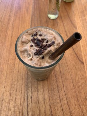 Almond mild coco ice coffee at Organico Fortuna in La Fortuna
