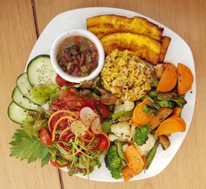 Typical Costa Rican dish at Organico Fortuna in La Fortuna