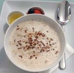 Power oatmeal with buckwheat, sesame seeds, berries and agave...VEGAN!! at Pure Boutique Cafe in Quinta Do Lago