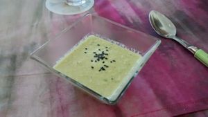 Raw cream of broccoli at Les Delices de Leilla in Albi