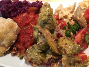 mixed food food from buffet at Sattgrün in Essen