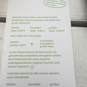 menu at Sattgrün in Essen