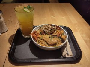 My bowl and large drink at Sattgrün in Essen