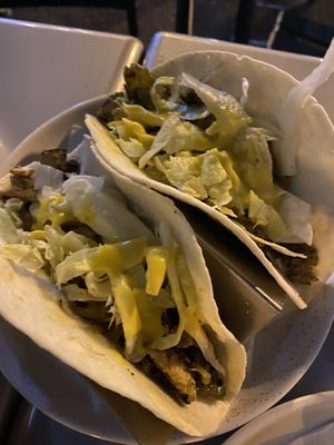 The best taco I think imitation chicken  at Bar Bombon in Philadelphia