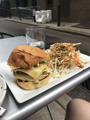 Double Chorizo Burger  at Bar Bombon in Philadelphia