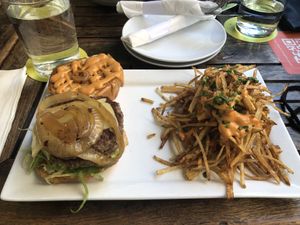 Double Chorizo Burger at Bar Bombon in Philadelphia