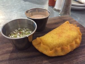 Empanadas ('chick'n'), 2 empanadas per order. at Bar Bombon in Philadelphia