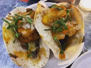 Buffalo cauliflower tacos  at Bar Bombon in Philadelphia