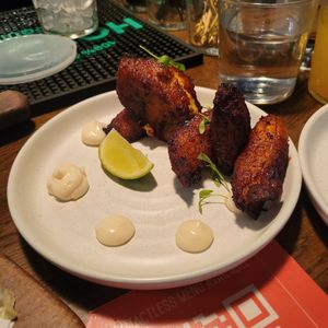 fried sweet plantains, cilantro, aioli at Bar Bombon in Philadelphia
