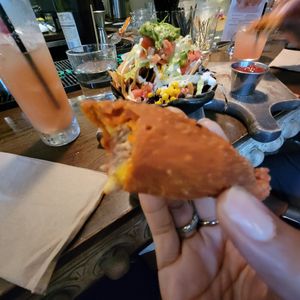 PHILLY STEAK EMPANADAS     housemade 'Cheese’, corn, pico de gallo, spicy ketchup at Bar Bombon in Philadelphia