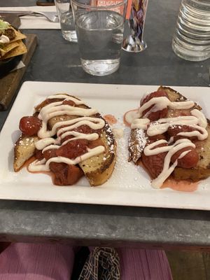 strawberries and cream french toast  at Bar Bombon in Philadelphia