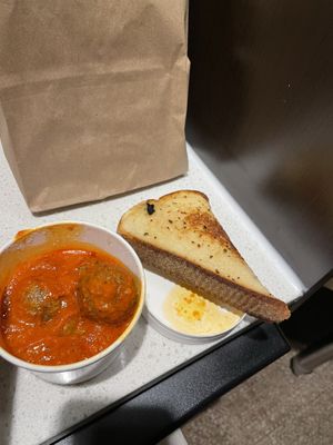 Meatballs (bread was the best part—pic shows half of bread order)  at Bar Bombon in Philadelphia