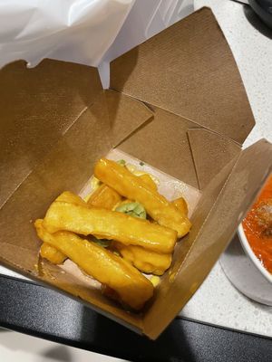 Yuca: fried capers and cilantro WHERE? 👀   at Bar Bombon in Philadelphia