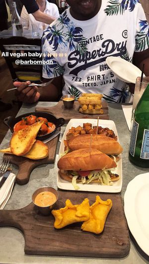 overall this place is amazing. the customer service and food we great. pictured: mushrooms empanadas. cubano sándwich. meatballs and yuca. All vegan and delicious. also ordered horchata.  at Bar Bombon in Philadelphia