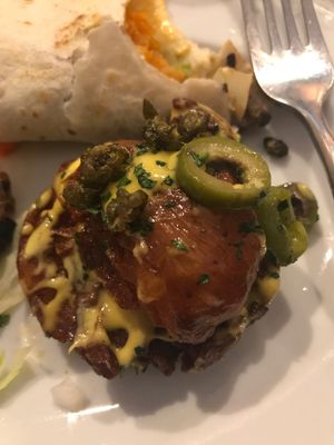 fried potato cakes at Bar Bombon in Philadelphia