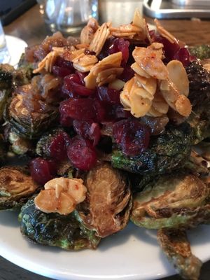 Deep fried Brussels sprouts with almonds and cranberries at Bar Bombon in Philadelphia