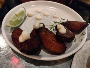 Fried plantains go with everything. at Bar Bombon in Philadelphia