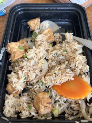 Fried rice, made vegan (some missing 😁)  at Mi Sen in Portland