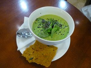 pea soup at bistRAW & Tea in Prague