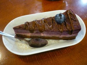 chocolate berry pie at bistRAW & Tea in Prague