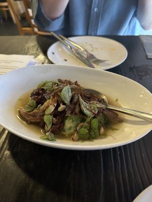 Mushrooms and vegetable dumplings   at Flow in Bristol