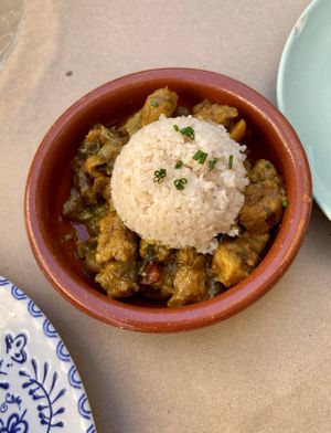 Carne de soja a la moruna at La Libelula Vegan Cafe in Fuengirola