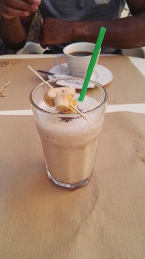 The best vanilla smoothie at La Libelula Vegan Cafe in Fuengirola