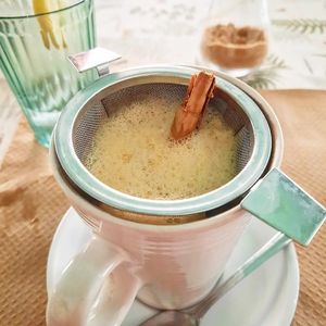 Turmeric latte at La Libelula Vegan Cafe in Fuengirola