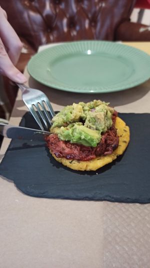 Arepa at La Libelula Vegan Cafe in Fuengirola