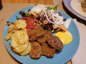 German Sausage at La Libelula Vegan Cafe in Fuengirola