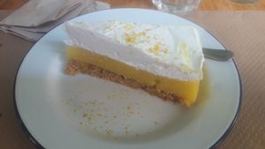 Tarta de limón at La Libelula Vegan Cafe in Fuengirola