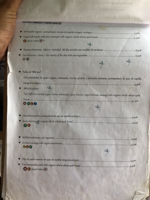 Menu (1/7) at La Libelula Vegan Cafe in Fuengirola