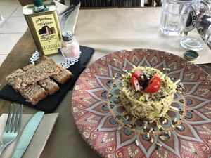 Leek cous cous (starter) at La Libelula Vegan Cafe in Fuengirola