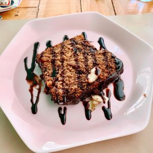 Chocolate Banana Bread with walnuts at La Libelula Vegan Cafe in Fuengirola