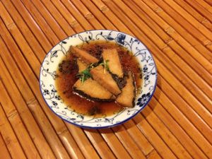 Braised fish at Xiao shan fang Vegetarian Food in Taichung