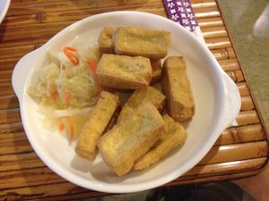 Fried tofu at Xiao shan fang Vegetarian Food in Taichung