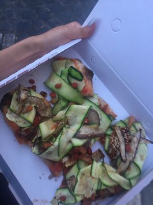 Takeaway vegan pizza! at Telopreparoio in Tarquinia