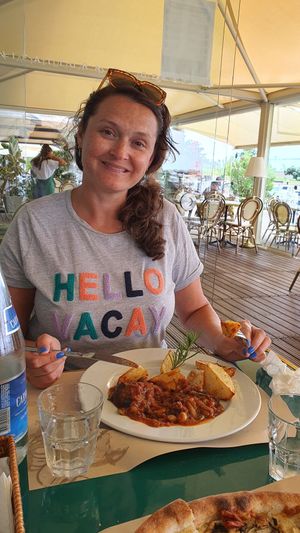 Caponara sauce with rosemary potatoes at Manifattura Di Gelato in Calheta