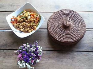 Chickpea salad at Recaudo in San Andres Cholula