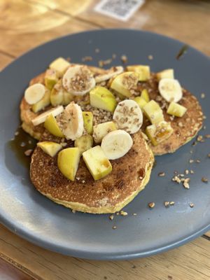 Pancakes with fruit #Veganuary at Recaudo in San Andres Cholula