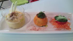 Zuppa Thai (raw), flan di carote at La Libellula Ristorante Bistrot in Udine