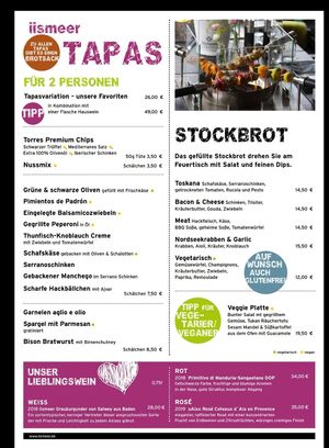 Speisekarte 2 at Iismeer in Wenningstedt-braderup