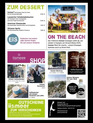 Speisekarte 4 at Iismeer in Wenningstedt-braderup