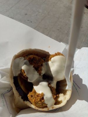Falafel pita at Falafel Vegano - Food Stall in Barcelona