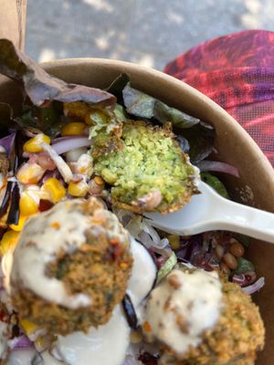 Rich with herbs! at Falafel Vegano - Food Stall in Barcelona