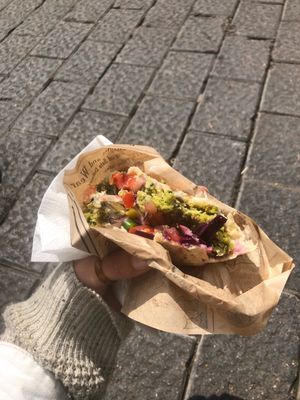 Amazing falafel! Definitely worth a try at Falafel Vegano - Food Stall in Barcelona