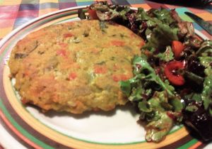 Tortilla de verduras (spanish vegan omelette) at A Cova Dos Ratos in Vigo