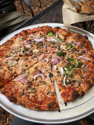 Vegan pizza at Last Chance Pizza Company in Dillon