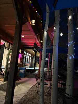 Outdoor seating  at Last Chance Pizza Company in Dillon